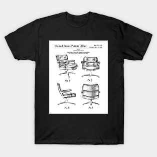 Chair Patent - Office Decor Modernist Design Art - White T-Shirt